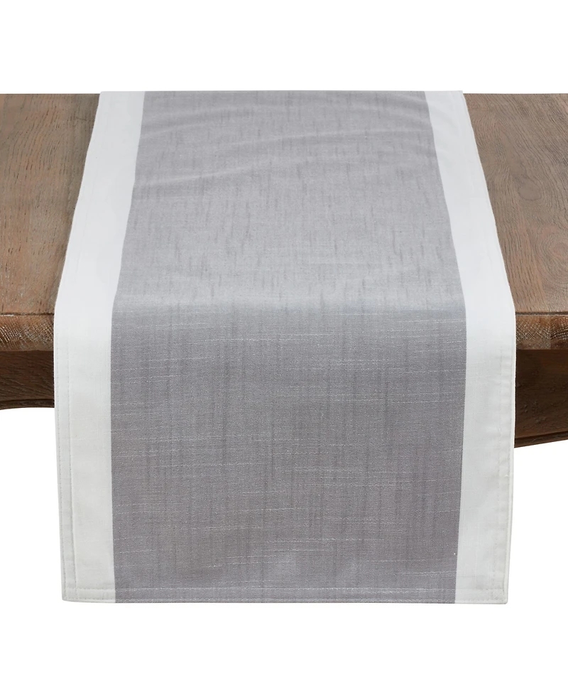 Saro Lifestyle Table Runner with Banded Border, 90 x 16