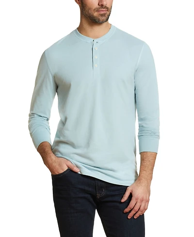 Men's Long Sleeve Brushed Jersey Henley T-shirt