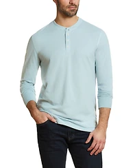 Men's Long Sleeve Brushed Jersey Henley T-shirt