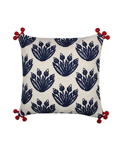 Levtex Nanette Crewel Pom Decorative Pillow, 18" x 18"