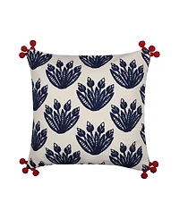 Levtex Nanette Crewel Pom Decorative Pillow, 18" x 18"
