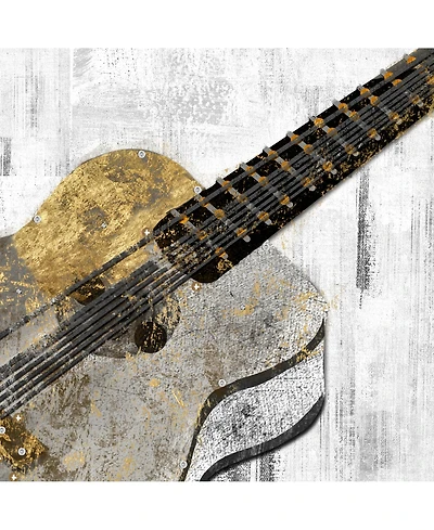 Classy Art Multimedia Acoustic Guitar Print Mixed Media Wall Art, 24" x 24"