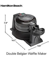 Hamilton Beach Nonstick Rotating Double Belgian Waffle Maker