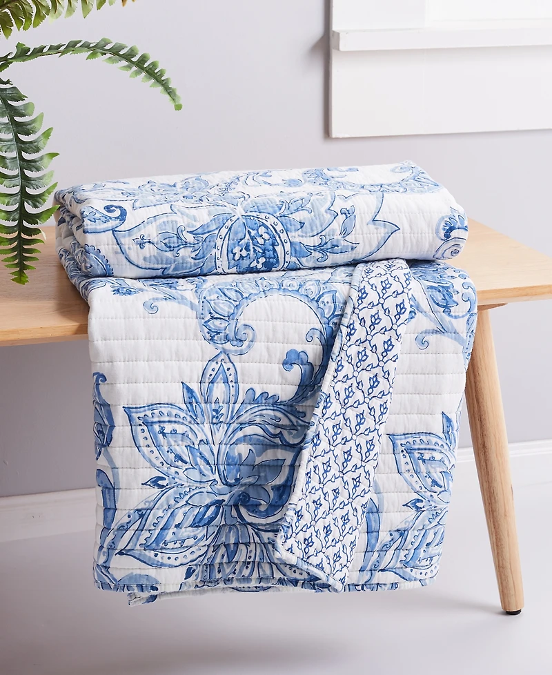 Levtex Bennett Reversible Paisley Quilted Throw, 50" x 60"