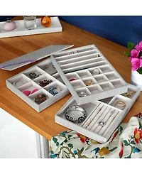 Household Essentials Stackable Jewelry Trays, Set of 3
