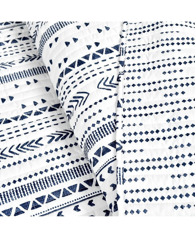Lush Decor Hygge Stripe 3 Piece Quilt Set, Full/Queen