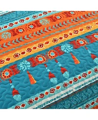 Lush Decor Boho Watercolor Border 3 Piece Quilt Set