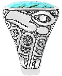 Effy Men's Turquoise Eagle Ring in Sterling Silver