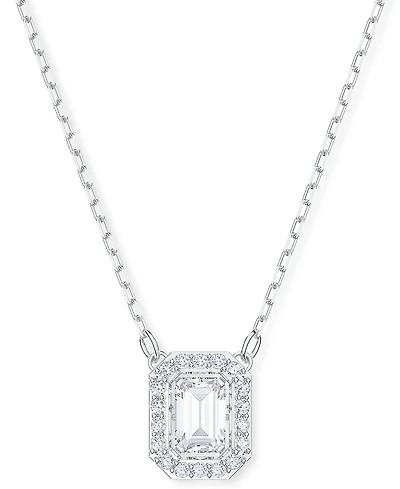 Swarovski Rhodium-Plated Millenia Pendant Necklace, 15" + 2" extender
