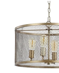 Pen 4-Light Adjustable Industrial Mesh Led Chandelier