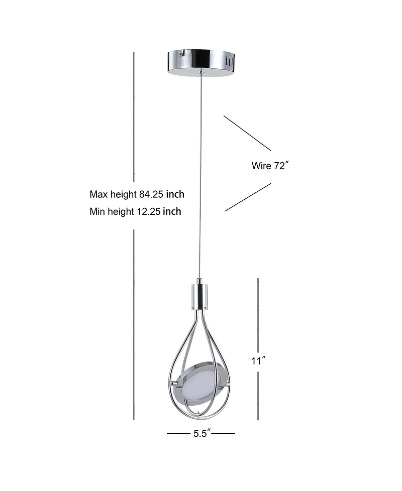 Orion Adjustable Modern Integrated 1-Light Cluster Led Metal Pendant