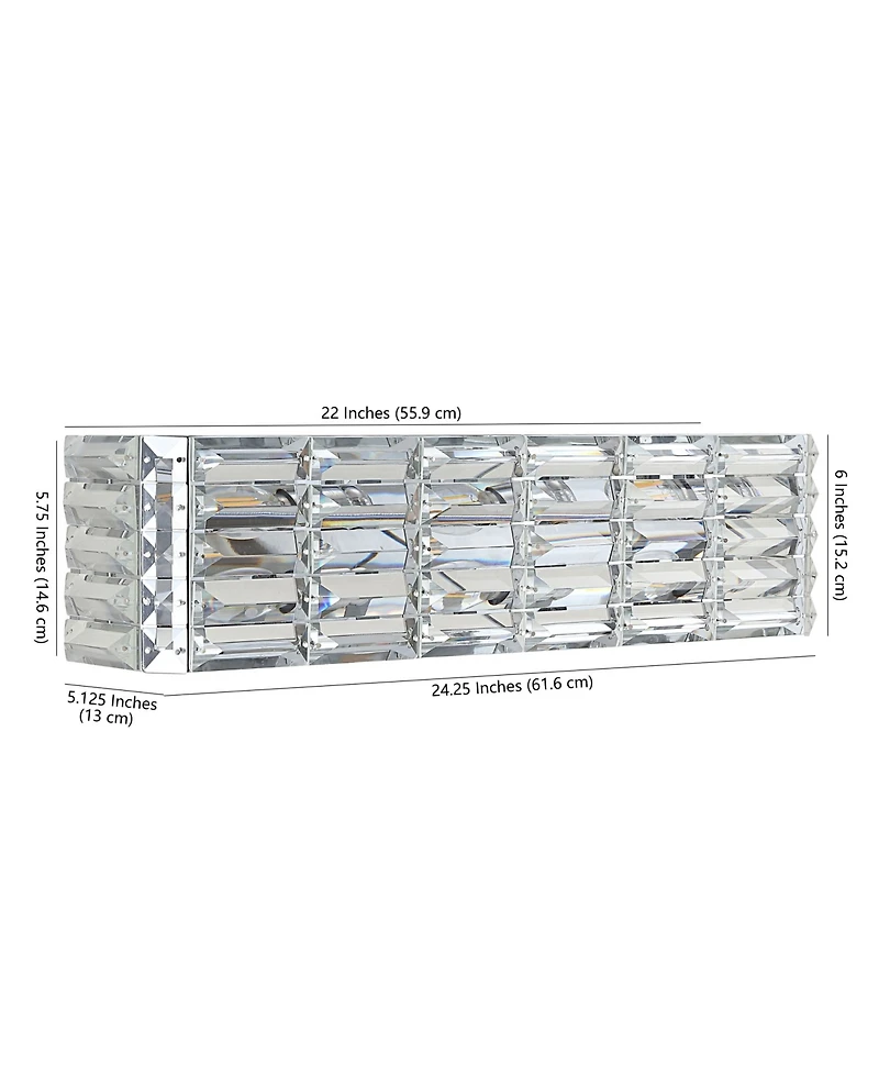 Evelyn Crystal Rectangle -Light Glam Modern Led Vanity Light