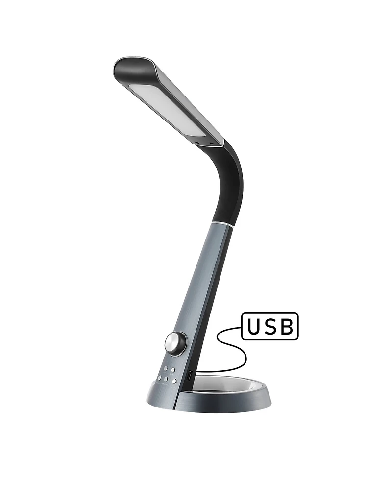 Milton Aluminum Contemporary Minimalist Adjustable Head Dimmable Usb Charging Led Task Lamp