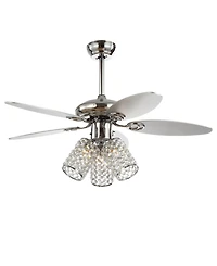 Kris 42" 3-Light Crystal Led Ceiling Fan with Remote
