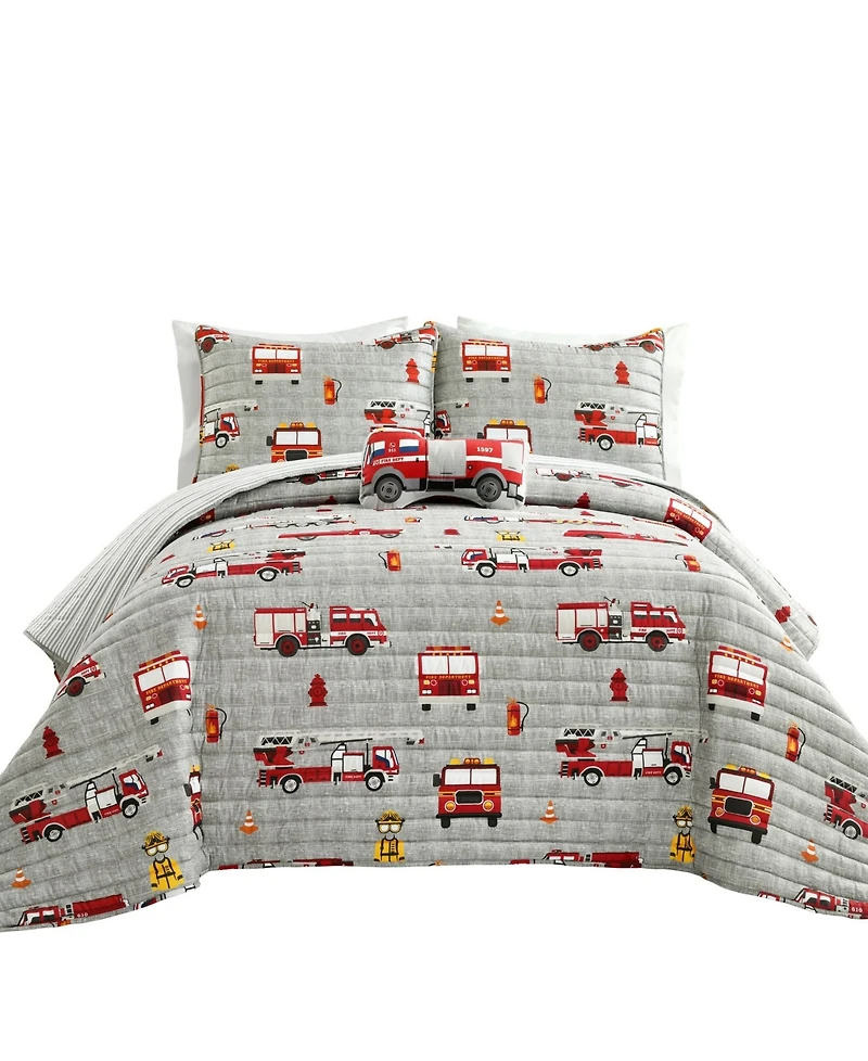 Lush Decor Kids Fire Truck -Pc. Quilt Set