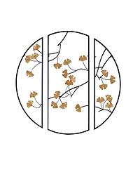 Madison Park Gold-Tone Gingko Leaves 3 Piece Metal Wall Decor Set, 14.6" x 35.4"