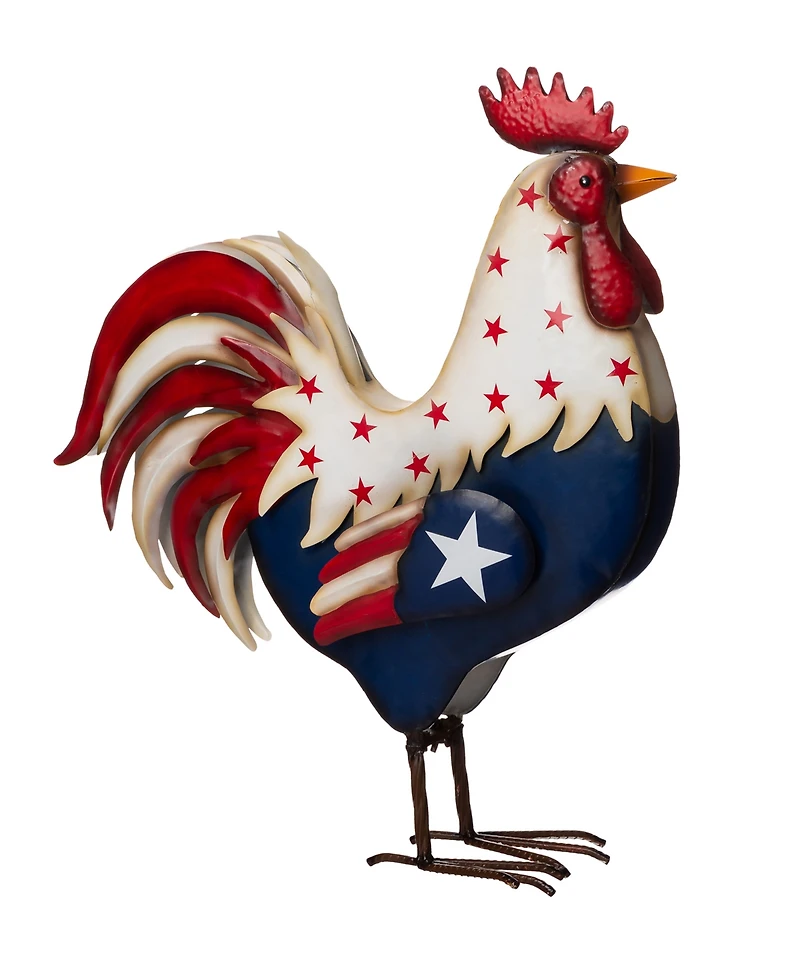 Glitzhome Patriotic Rooster Porch Decor