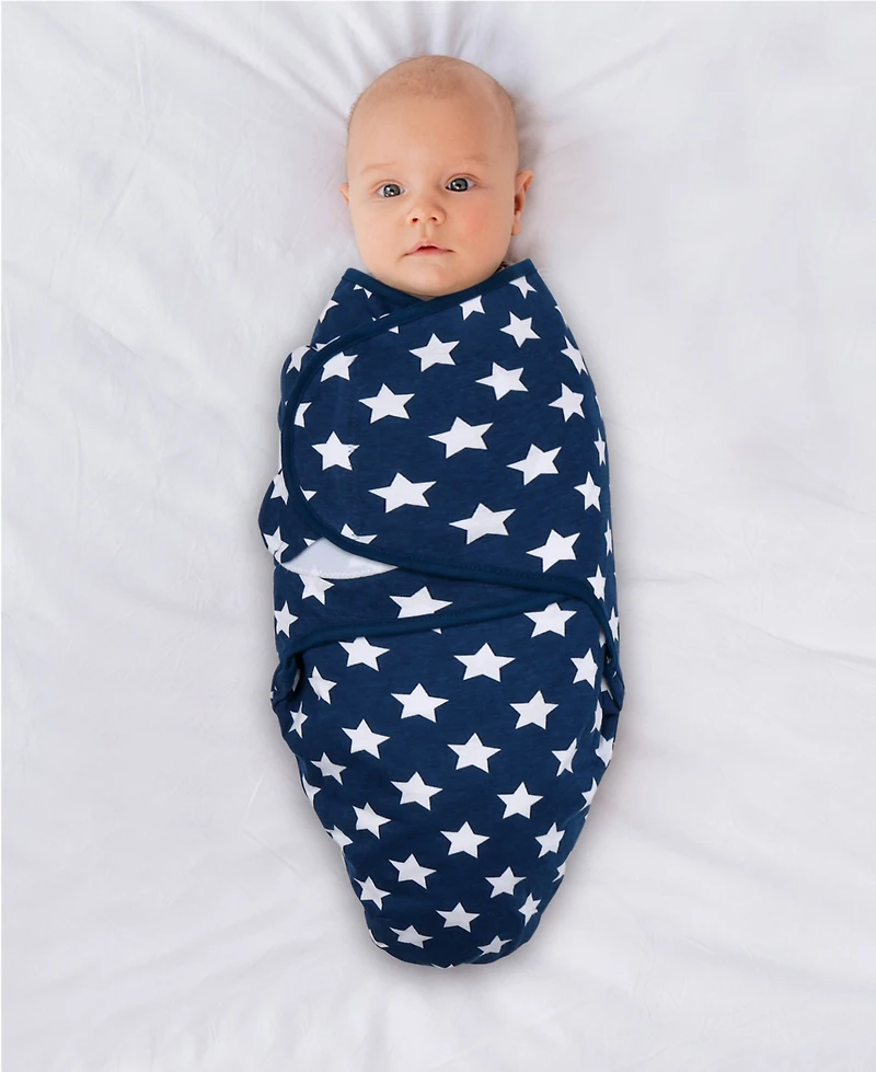 The Peanutshell Newborn Swaddles for Baby Girls, 3 Pack Set, Pink Floral Stars