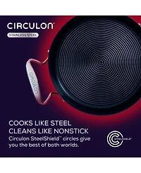 Circulon SteelShield S-Series Stainless Steel Nonstick Saucepan with Lid, 4-Quart, Silver