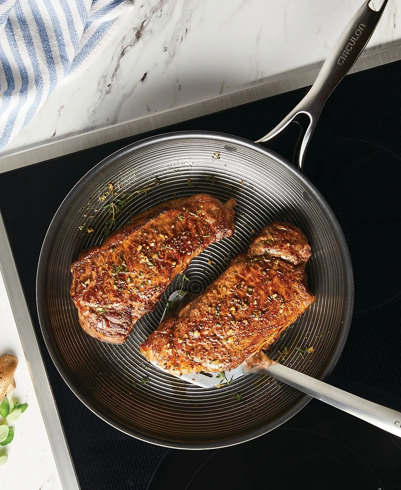 Circulon SteelShield C-Series Tri-Ply Clad Nonstick Frying Pan, 12.5-Inch, Silver
