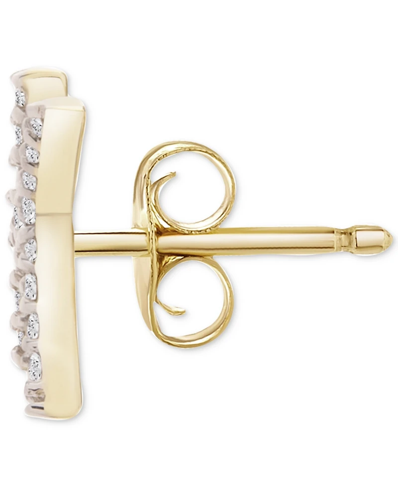 Wrapped Diamond Initial Single Stud Earring (1/20 ct. t.w.) in 14k Gold, Created for Macy's