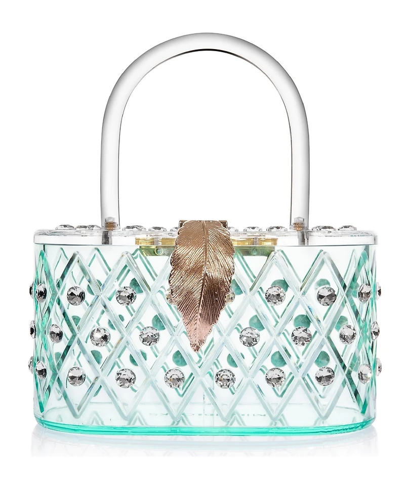 Milanblocks 1950 Retro Style "Spearmint Ice" Crystal Lucite Box Clutch Bag