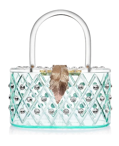 Milanblocks 1950 Retro Style "Spearmint Ice" Crystal Lucite Box Clutch Bag