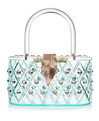 Milanblocks 1950 Retro Style "Spearmint Ice" Crystal Lucite Box Clutch Bag