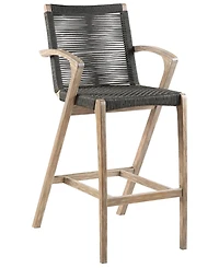 Brielle Outdoor Eucalyptus Wood and Rope Counter and Bar Height Stool