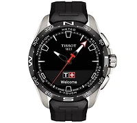 Tissot Men's Swiss T-Touch Connect Solar Black Rubber Strap Smart Watch 48mm