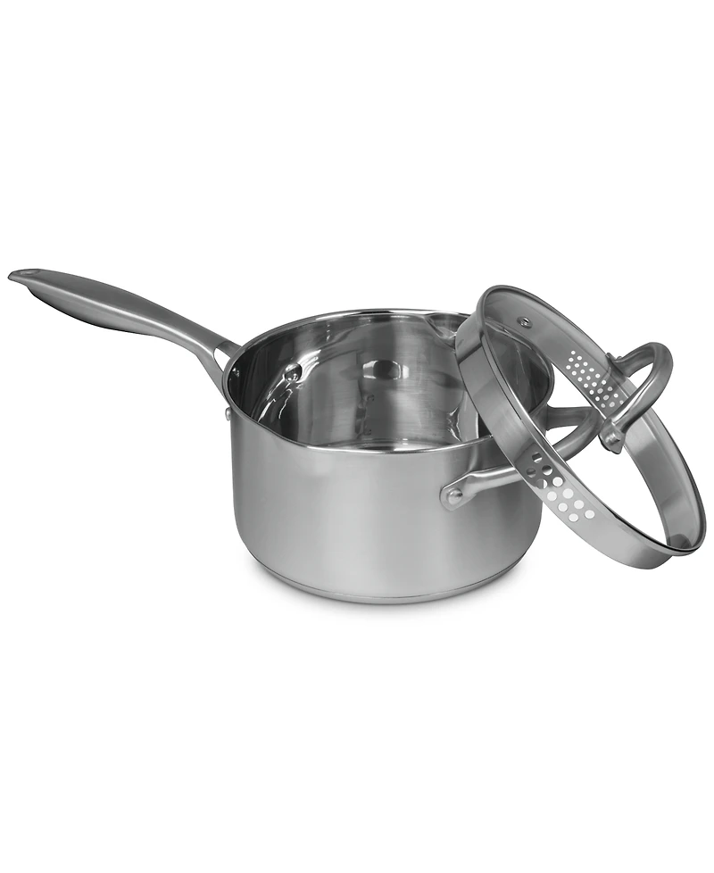 Sedona Kitchen Pro Stainless Steel 3.5-Qt. Saucepan with Draining Lid