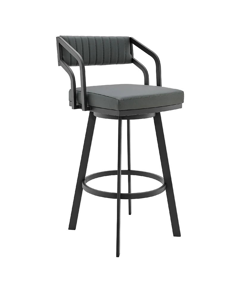 Scranton Swivel Modern Metal and Faux Leather Bar and Counter Stool
