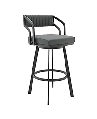 Scranton Swivel Modern Metal and Faux Leather Bar and Counter Stool