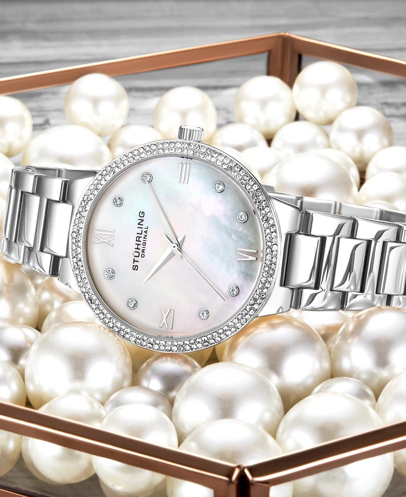 Women's Quartz Silver-Tone Link Bracelet Watch 38mm