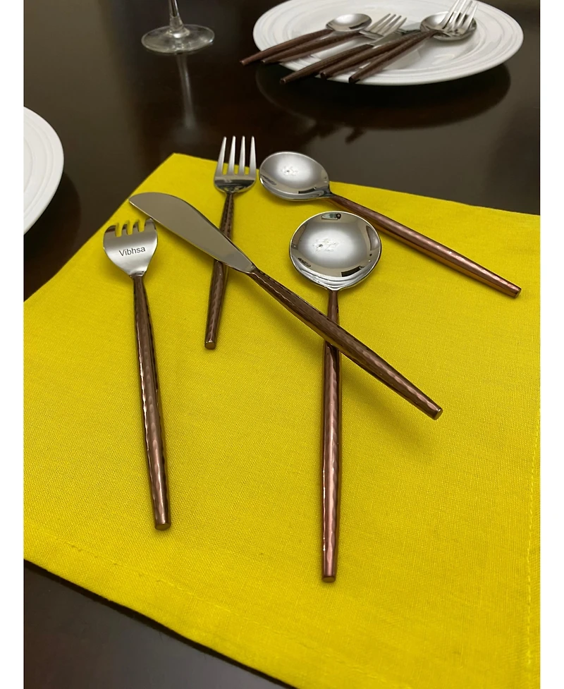 Vibhsa 20 Piece Flatware Set, Service for 4 (Hammered Handle)
