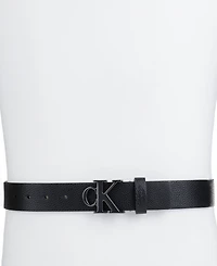 Calvin Klein Men's Logo Plaque Buckle Fashion Jean Belt