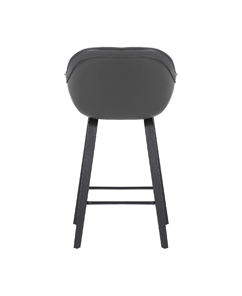 Crimson Faux Leather and Wood Bar and Counter Height Stool