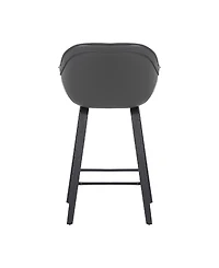 Crimson Faux Leather and Wood Bar and Counter Height Stool