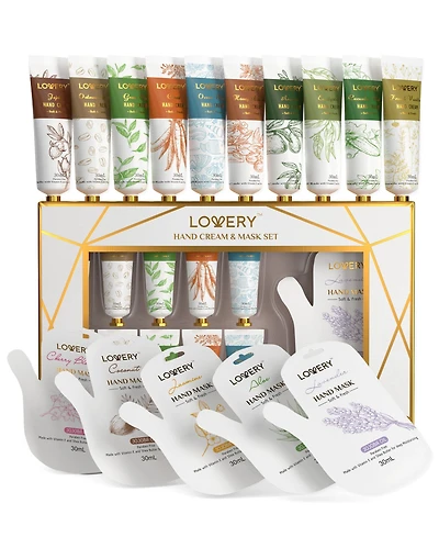 Moisturizing Hand Cream and Hand Mask Gift Set, 15 Piece