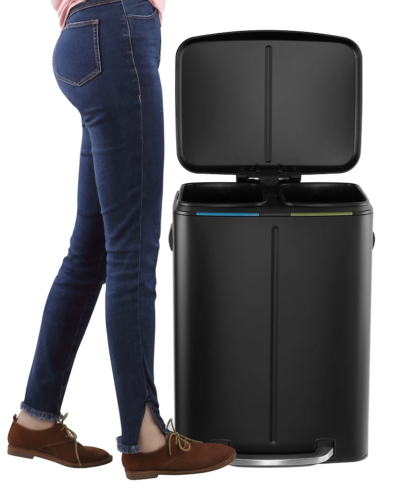 Marco Rectangular Double Bucket Trash Can with Soft-Close Lid