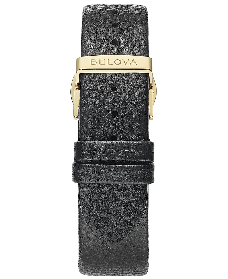 Bulova Men's Frank Sinatra My Way Black Leather Strap Watch 29.5 x 47mm