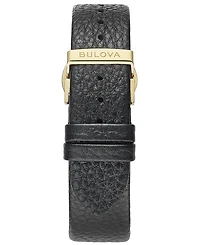 Bulova Men's Frank Sinatra My Way Black Leather Strap Watch 29.5 x 47mm