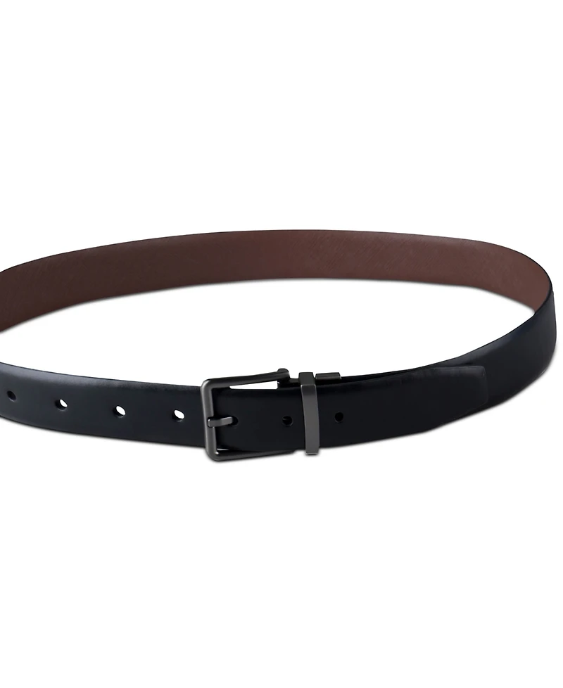 Calvin Klein Men's Reversible Textured Leather Dress Belt, Created for Macy's