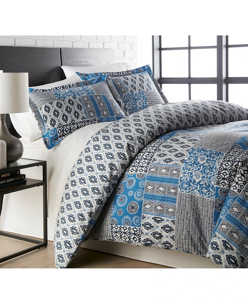 Southshore Fine Linens Vilano Global Patchwork Ultra Soft 3-Pc. Duvet Cover Set