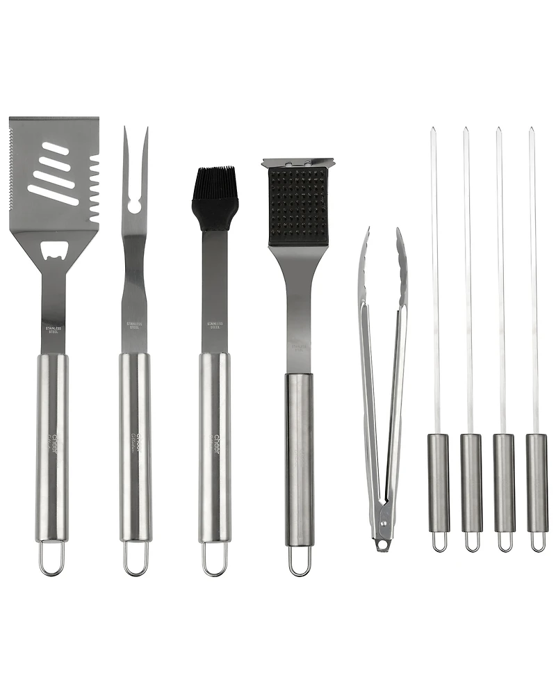 Professional Grade Barbecue Grill Tools with Storage Carousel, Set of 10