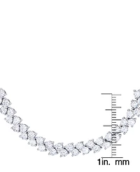Cubic Zirconia Double Row Adjustable Bolo Bracelet in Silver Plate