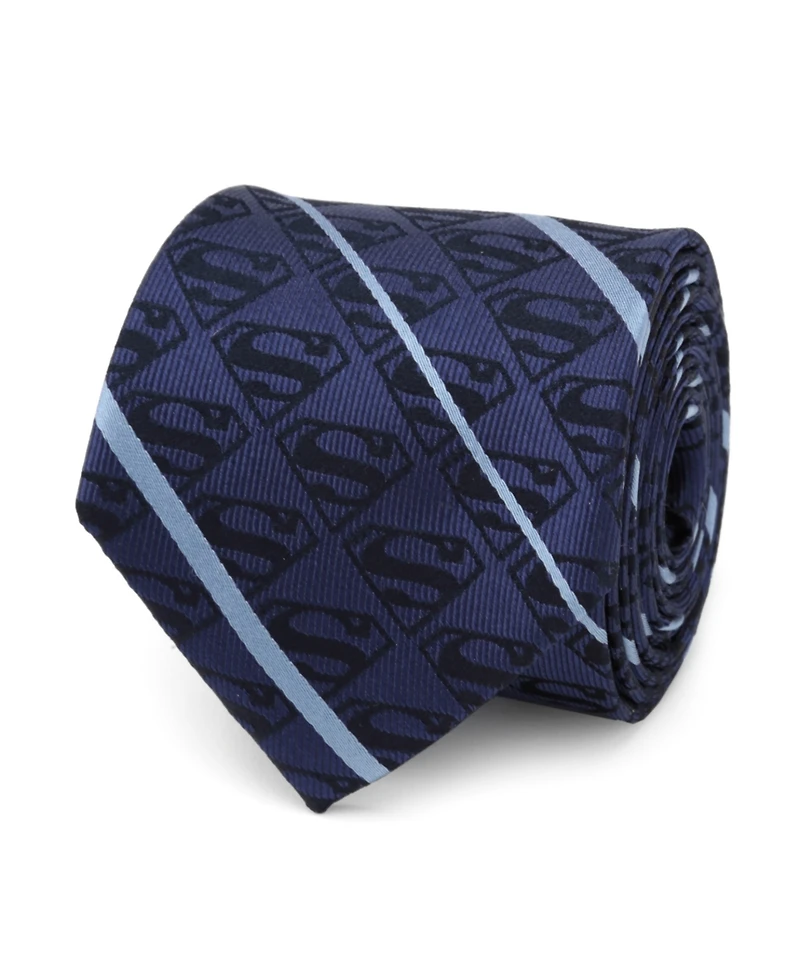 Dc Comics Men's Superman Stripe Pattern Silk Tie