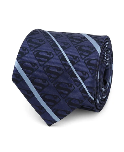 Dc Comics Men's Superman Stripe Pattern Silk Tie