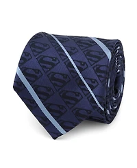 Dc Comics Men's Superman Stripe Pattern Silk Tie