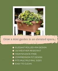 Bloem Classic Oval Deck Rail Planter, Charcoal -24 inches